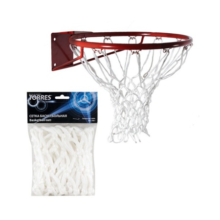 Купить Сетка баскетбольная Torres, нить 6 мм, белая в Спасске-Рязанском 